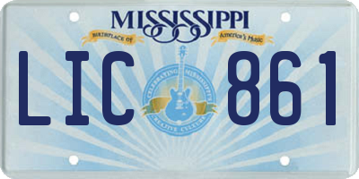 MS license plate LIC861