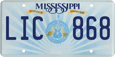 MS license plate LIC868