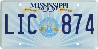 MS license plate LIC874