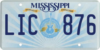 MS license plate LIC876