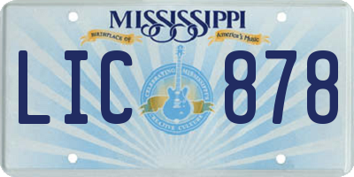 MS license plate LIC878