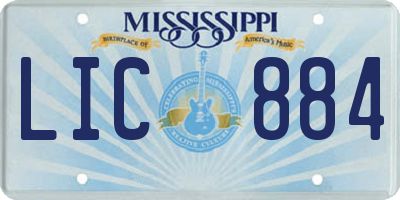 MS license plate LIC884