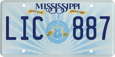 MS license plate LIC887