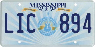 MS license plate LIC894