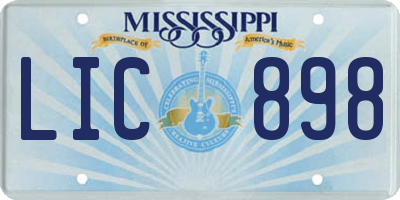 MS license plate LIC898