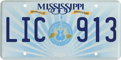 MS license plate LIC913
