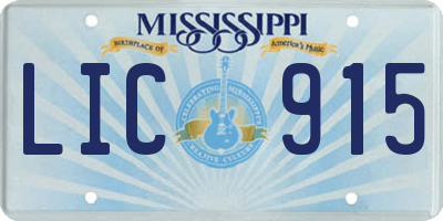 MS license plate LIC915