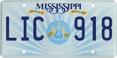MS license plate LIC918