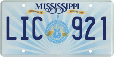 MS license plate LIC921