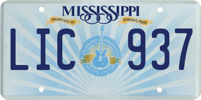 MS license plate LIC937