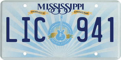 MS license plate LIC941