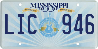 MS license plate LIC946