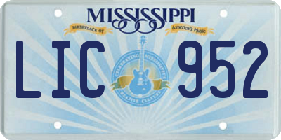 MS license plate LIC952