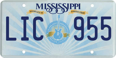 MS license plate LIC955