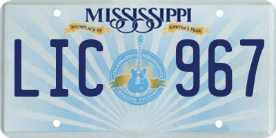 MS license plate LIC967