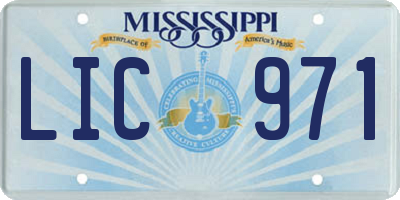 MS license plate LIC971