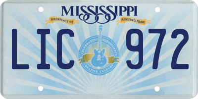MS license plate LIC972