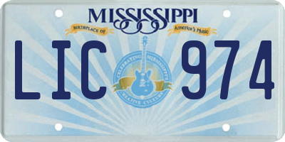 MS license plate LIC974