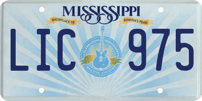 MS license plate LIC975