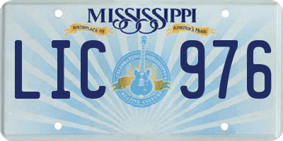 MS license plate LIC976