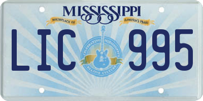 MS license plate LIC995