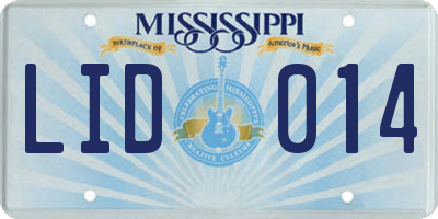MS license plate LID014