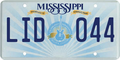 MS license plate LID044