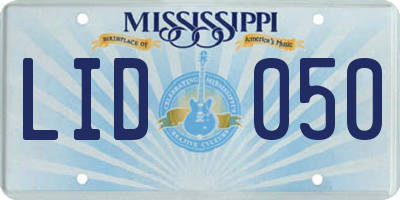 MS license plate LID050