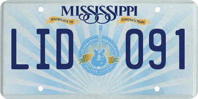 MS license plate LID091