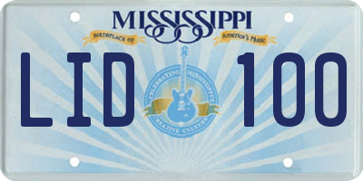 MS license plate LID100