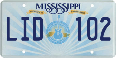 MS license plate LID102