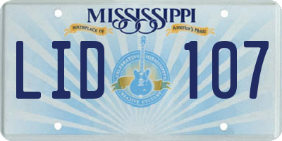MS license plate LID107