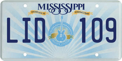 MS license plate LID109