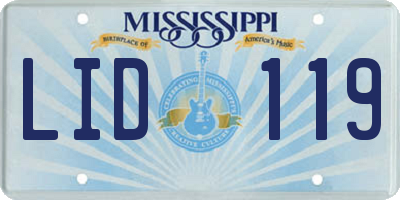MS license plate LID119