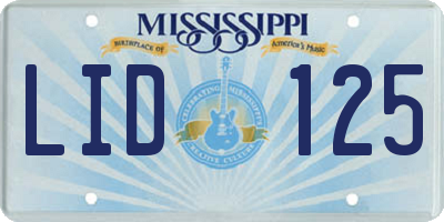 MS license plate LID125