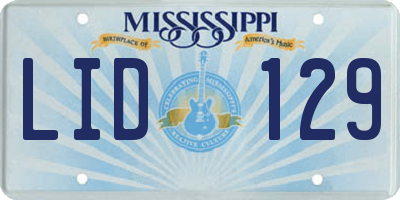 MS license plate LID129