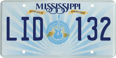 MS license plate LID132