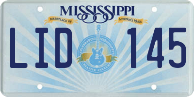MS license plate LID145