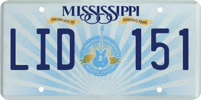 MS license plate LID151