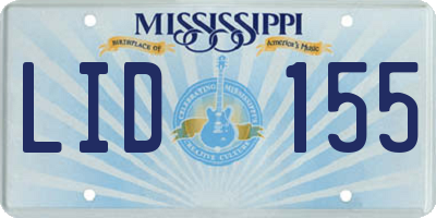 MS license plate LID155