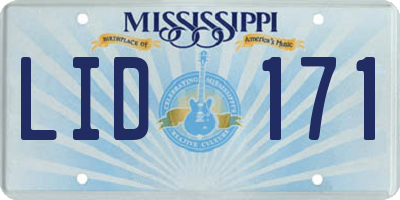 MS license plate LID171