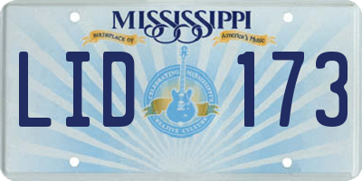 MS license plate LID173