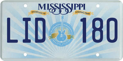 MS license plate LID180