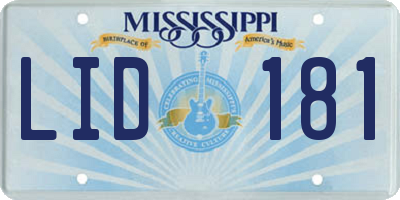 MS license plate LID181