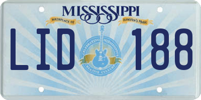 MS license plate LID188