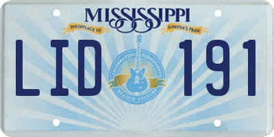MS license plate LID191