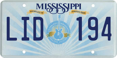 MS license plate LID194