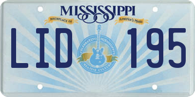 MS license plate LID195