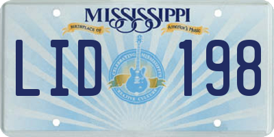 MS license plate LID198
