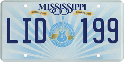 MS license plate LID199